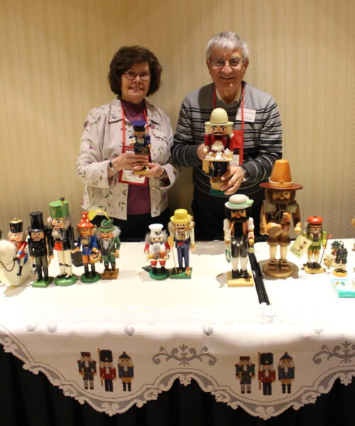 Judy and Ernie Tenzer with part of their Nutcracker and Smoker Collection