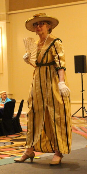 Sylvia Kendrick wearing an Edwardian dress from the early 1900s