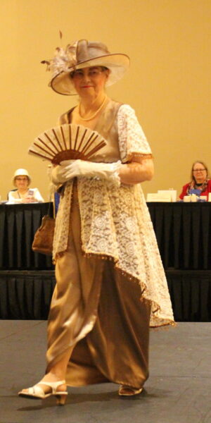 Sarah Getty wearing an Edwardian dress from the early 1900s